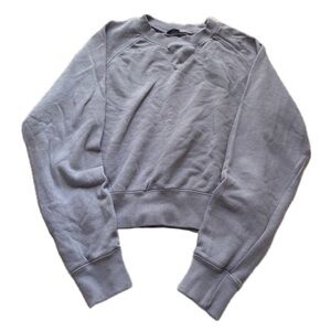 john galt light blue grey cropped crew neck